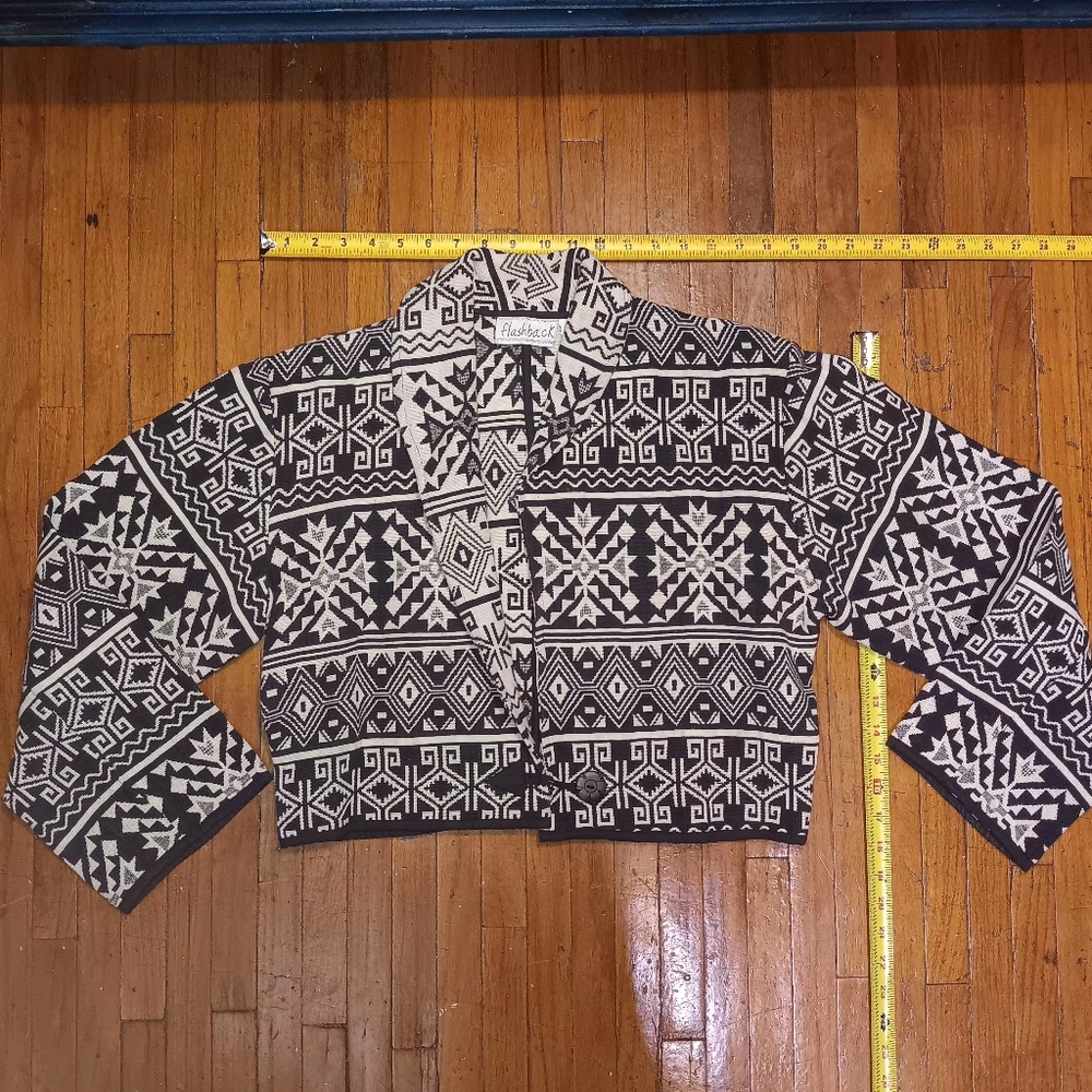 Flashback Black and White Geometric Patterned Jacket